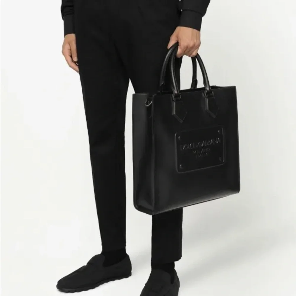 Dolce & Gabbana logo-embossed leather tote bag